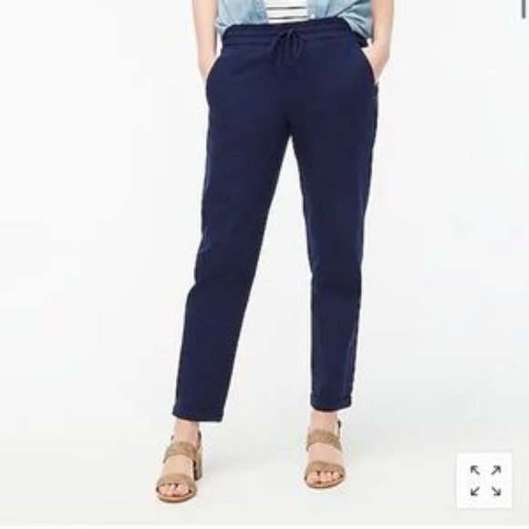J. Crew Linen Cotton Drawstring Pant Size 4 - Picture 4 of 8